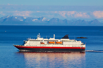 Image showing Cruise ship by Norwegian coast