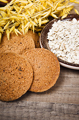 Image showing Oatmeal cookies and cereal on the kitchen table