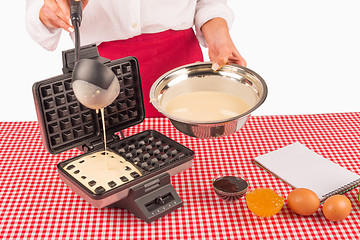 Image showing Preparing waffles