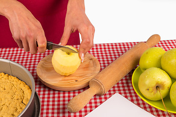 Image showing Chopping apples