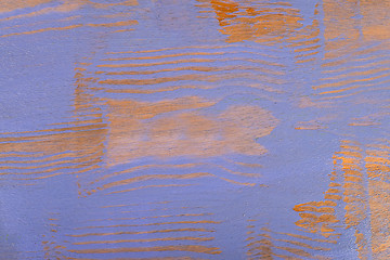 Image showing Streaked wood painted in blue