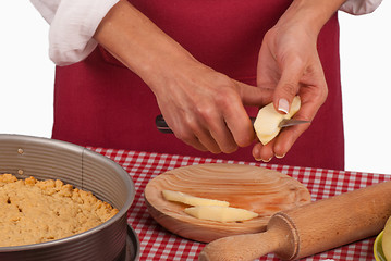 Image showing Cutting apples