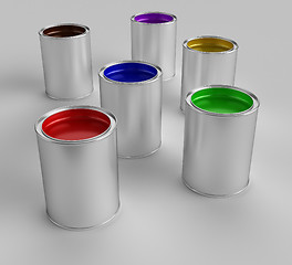 Image showing Paint buckets