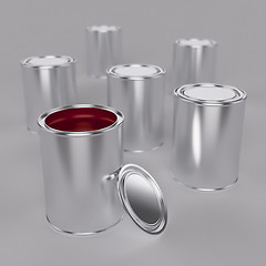 Image showing Paint buckets