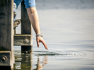 Image showing playing with the water