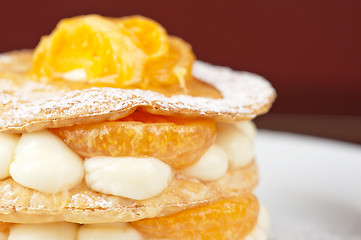 Image showing millefeuille with tangerine