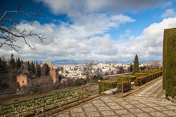 Image showing Gardens in Granada in winter