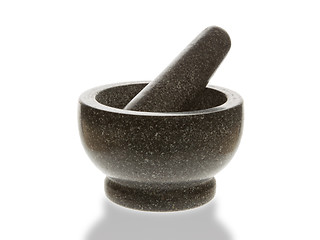 Image showing Stone mortar on white background