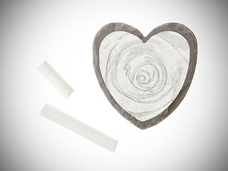 Image showing Heart shaped piece of slate