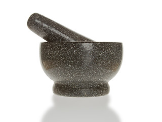 Image showing Stone mortar on white background