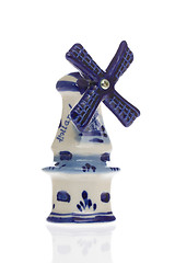 Image showing Dutch windmill in blue