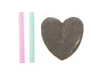 Image showing Heart shaped piece of slate