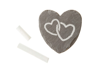 Image showing Heart shaped piece of slate