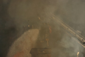 Image showing Fireman in smoke