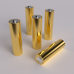 Image showing Gold AA batteries