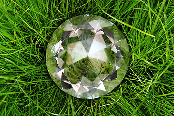 Image showing diamond in the green grass 