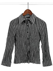 Image showing Gray striped shirt on white background