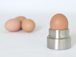 Image showing Eggs and Egg cups