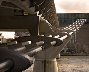 Image showing London Millennium Bridge and Tate Modern