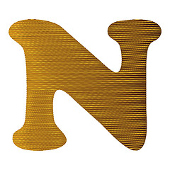 Image showing Letter in gold metal texture