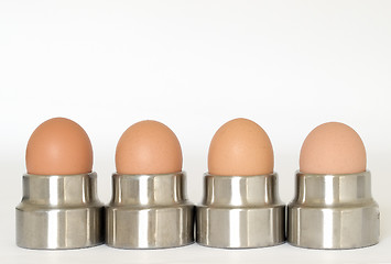 Image showing Eggs in egg cups