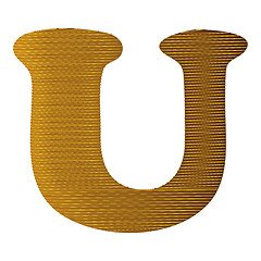 Image showing Letter in gold metal texture