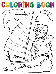 Image showing Coloring book water sport theme 1