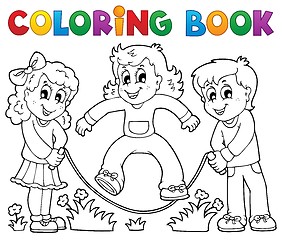 Image showing Coloring book kids play theme 1