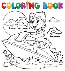 Image showing Coloring book water sport theme 2