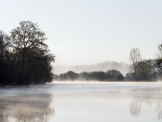 Image showing Nantes to Brest canal, north of Guenrouet, at dawn