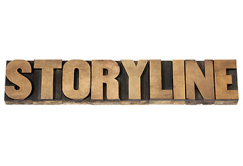 Image showing storyline in wood type