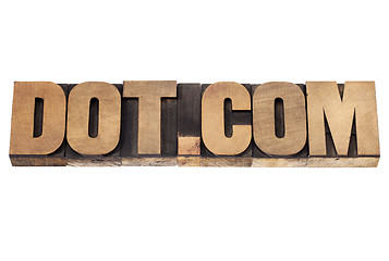 Image showing dot com concept in wood type