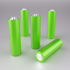 Image showing Green AA batteries