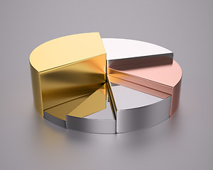 Image showing Metallic pie chart