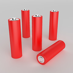 Image showing Red AA batteries