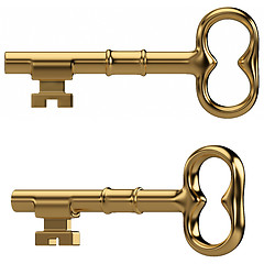 Image showing Gold key isolated