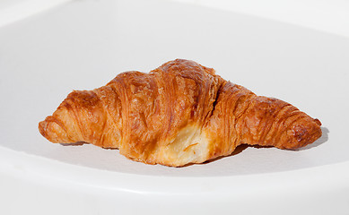 Image showing Fresh and tasty croissant on white