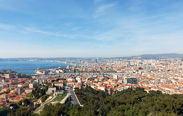 Image showing Panoramic aerial view on Marseille from mountain