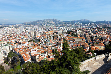 Image showing Panoramic aerial view on Marseille from mountain