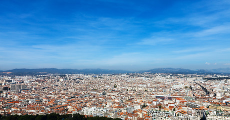 Image showing Panoramic aerial view on Marseille from mountain