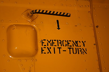 Image showing Emergency Exit. Rescue Helicopter