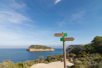 Image showing Hiking signpost at Javea