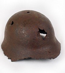 Image showing Rusty helmet 