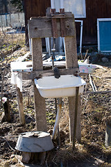 Image showing old rural washstand