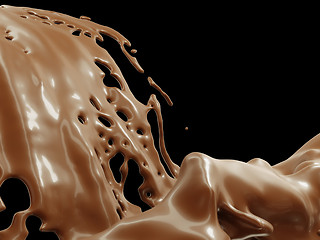 Image showing Hot drinks: chocolate or cocoa splashes