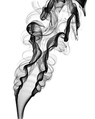 Image showing Abstract white smoke shape and curves on white