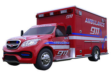 Image showing Emergency: ambulance vehicle isolated on white