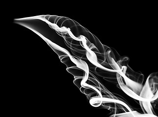 Image showing White abstract smoke swirls and curves