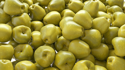 Image showing Healthy fruits: green ripe apples isolated