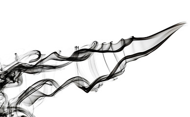 Image showing Abstraction: black smoke swirls pattern 